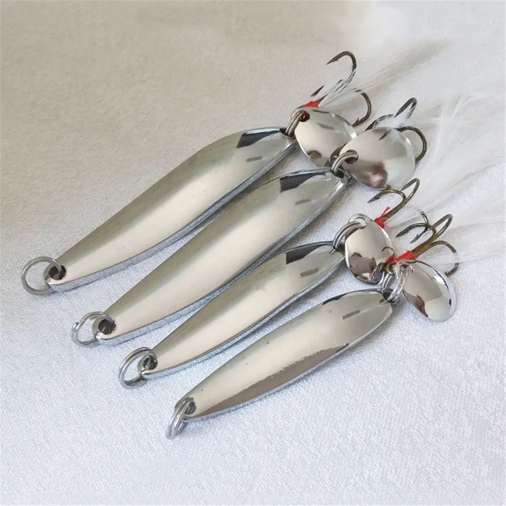 1 Chiếc Kim Loại Vàng Bạc Thìa Mồi Dụ Cá ĐÍNH HẠT CƯỜM Cứng Mồi Câu Tiếng Ồn Paillette Với Lông Cho Biển Mồi Dụng Cụ Wobbler con Quay Spinner