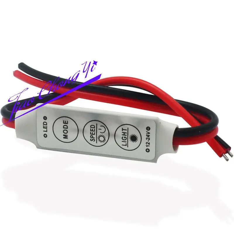 Dimmer di luminosità controller LED monocolore mini 3 tasti 12V-24V per striscia led 3528 5050