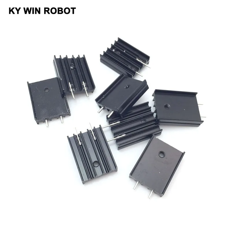 10 pz 19x8x25 MM In Alluminio nero Dissipatore di Calore TO-220 Dissipatore TO220 Transistor dispositivo di Raffreddamento del Radiatore TO220 25*8*19 MM con pin