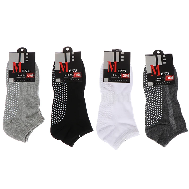 Calcetines deportivos de algodón para hombre, medias antideslizantes y transpirables para Yoga, 1 par, envío directo