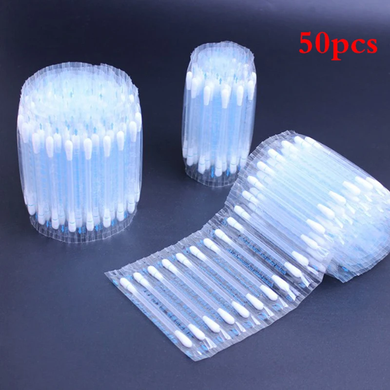 1 paquete/50 piezas de Alcohol médico desechable, hisopo de algodón desinfectado, herramienta para el cuidado, Kit de ayuda para la limpieza de heridas