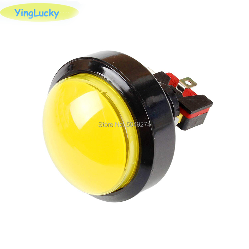 60Mm Arcade Nút To Tròn LED Chiếu Sáng Với Microswitch Cho DIY Chơi Game Chi Tiết Máy 5/12V mái Vòm Lớn Ánh Sáng Swit
