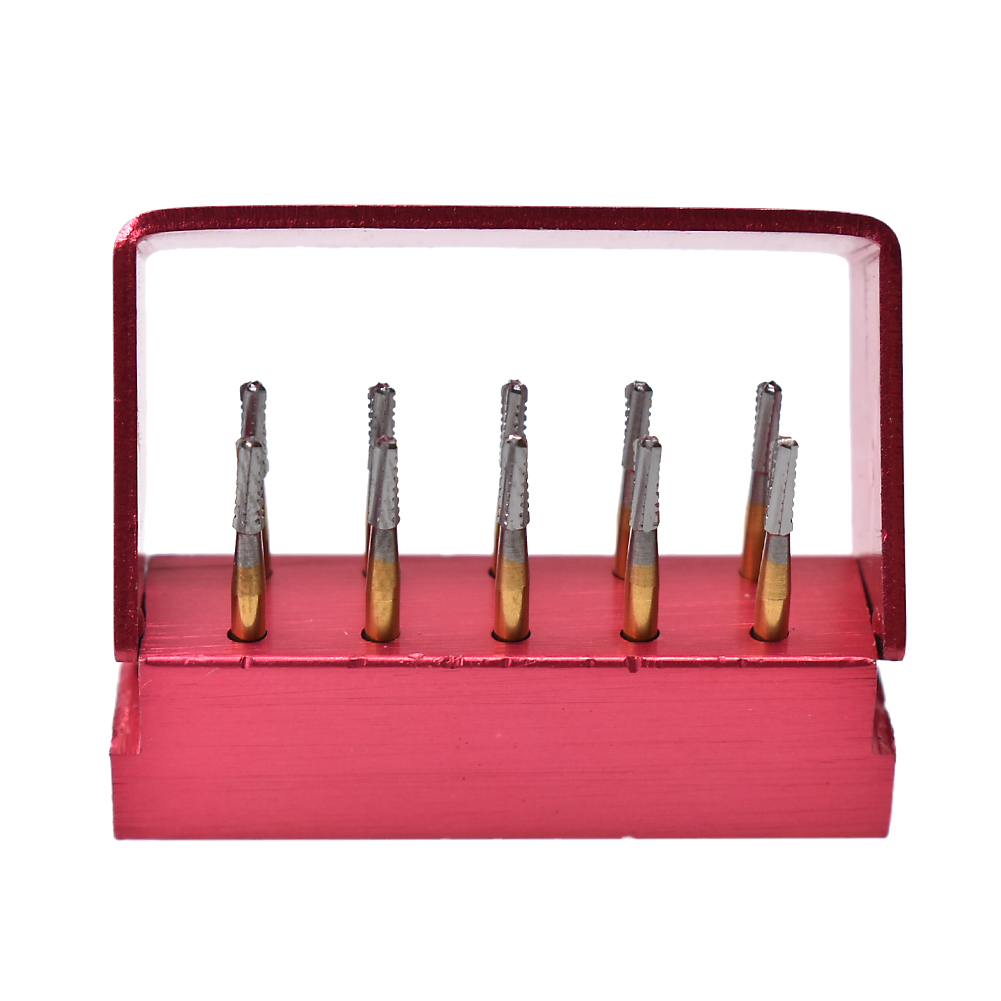 10 unids/caja aguja Dental de corona rota para romper corona endodoncia mango chapado en oro y plata 1957 #   1958 #