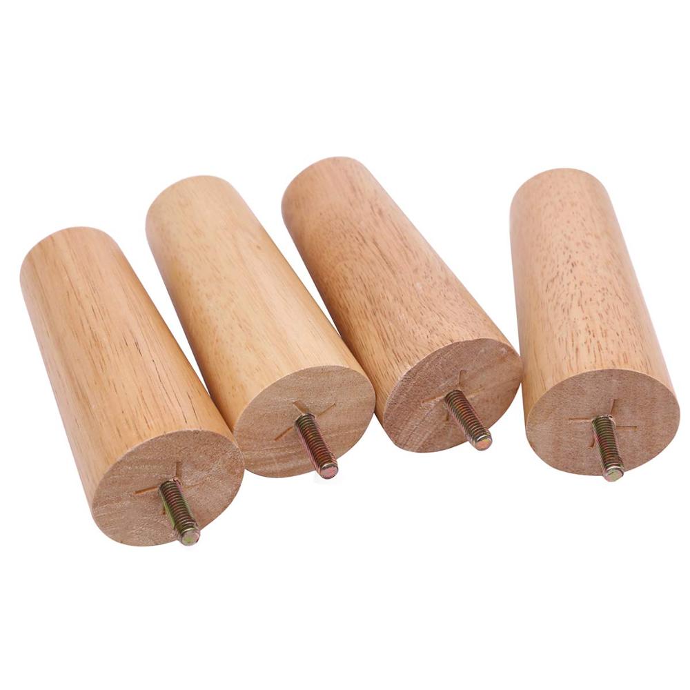 12 cm Massivholzmöbel-Sofabein-Set, M8-Bolzen, Eiche, konisch, Ersatz, Sofa, Bank, Stuhl, Couchtisch, Schrankbein, 4er-Set