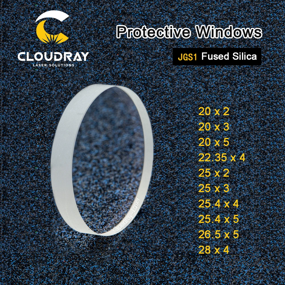 Cloudray Laser Bảo Vệ Windows D20 - D29 Series Thạch Anh Hợp Nhất Silica Cho Sợi Laser 1064nm Precitec Raytools WSX