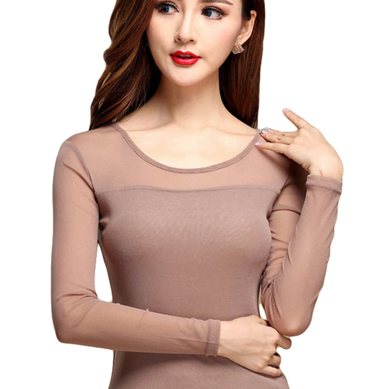 ผู้หญิงตาข่ายเสื้อฤดูใบไม้ผลิฤดูใบไม้ร่วงเซ็กซี่แฟชั่นแขนยาวเสื้อ Elegant สำหรับผู้หญิง Blusas สินค้าใหม่