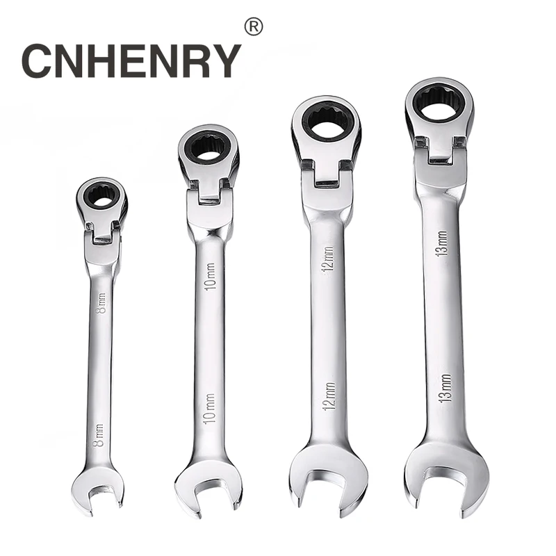 Llave de trinquete combinada de cabeza Reversible Flexible de una pieza de 8-25mm llaves universales herramientas de coche para reparación de automóviles