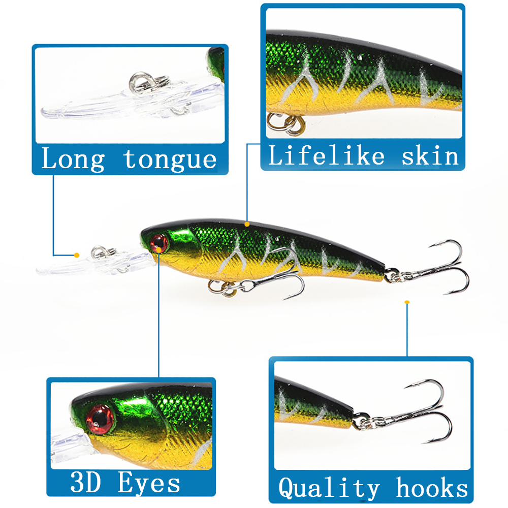 Set 10 Buah Umpan Pancing Ikan Kecil Umpan Keras 10 Warna 9Cm 7G