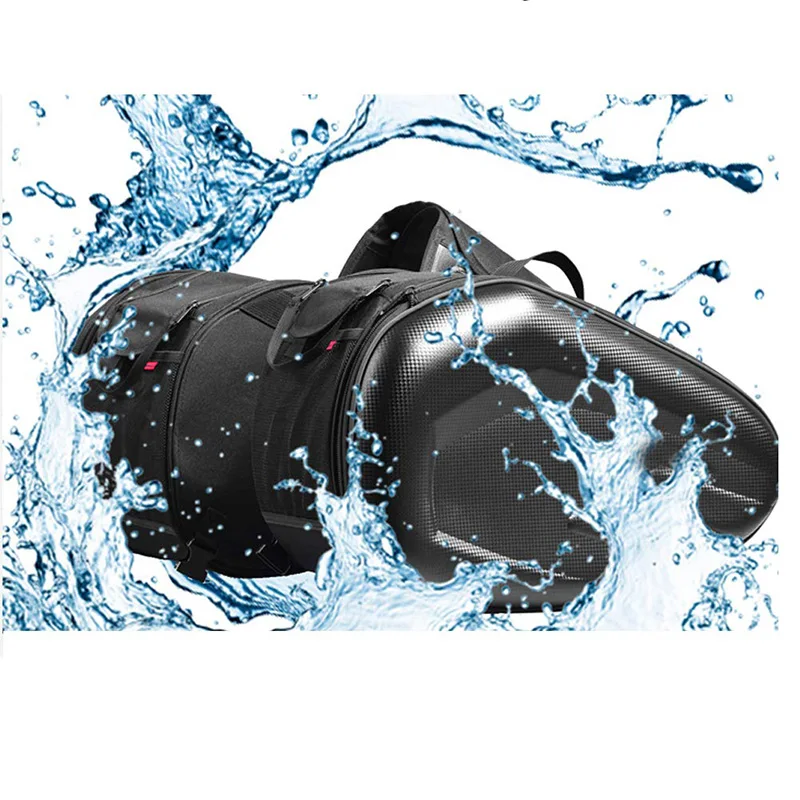 Mais novo motocicleta à prova dwaterproof água corrida moto capacete sacos de viagem mala alforjes + um par capa de chuva + plásticos