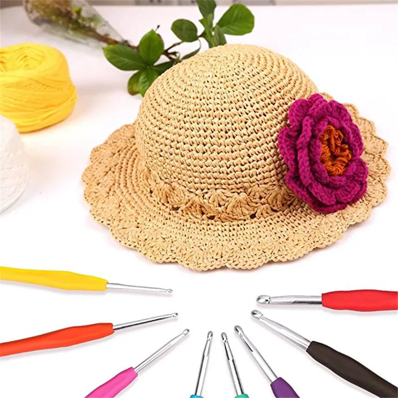 KOKNIT 1 Cái Móc Phối Kích Thước 1.0 Sang 10.0Mm Tay Cầm Mềm Đan Móc Kim Thủ Công DIY Sợi kim Chỉ May Vá Cho Mẹ Của Quà Tặng