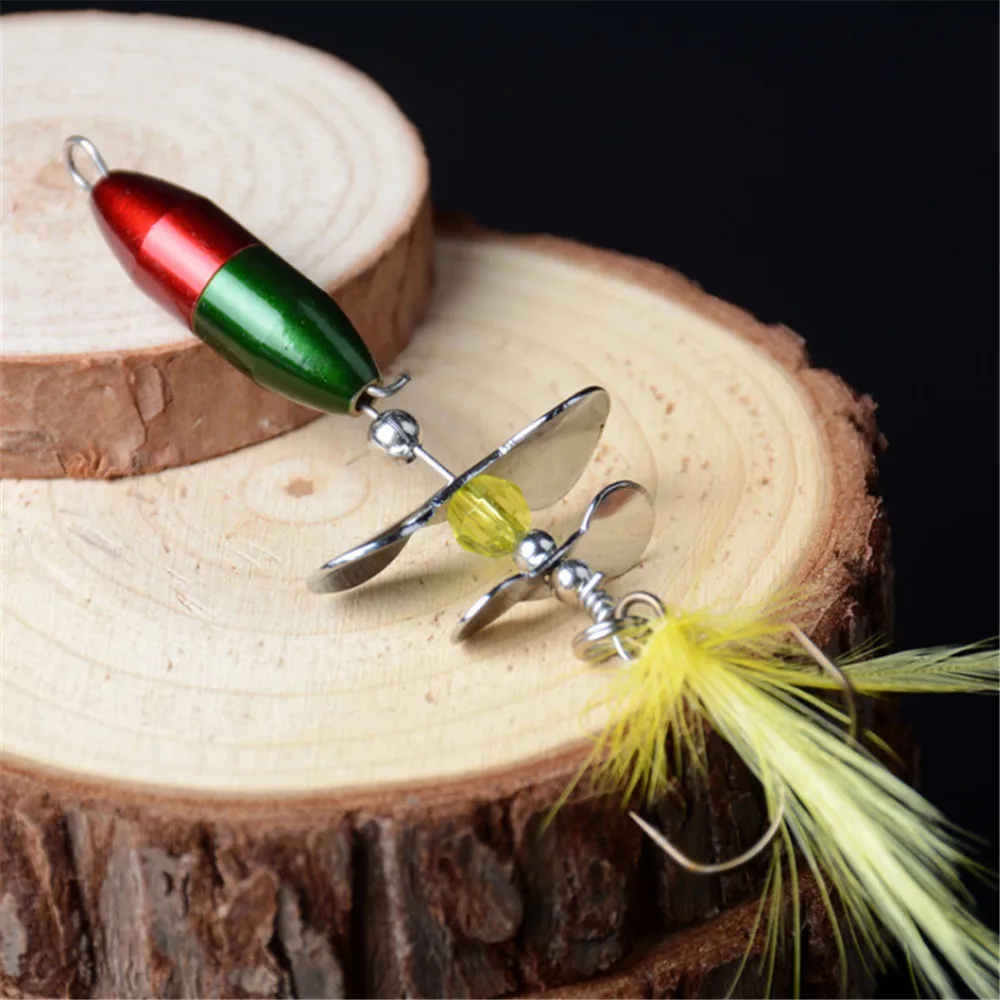 1 Chiếc Quay Spinner Kim Sa Lấp Lánh Mồi Câu Cá 10G/7 Cm Wobbler Mồi Với Lông Vũ Câu Cho Bass cá Hồi Cá Rô Pike