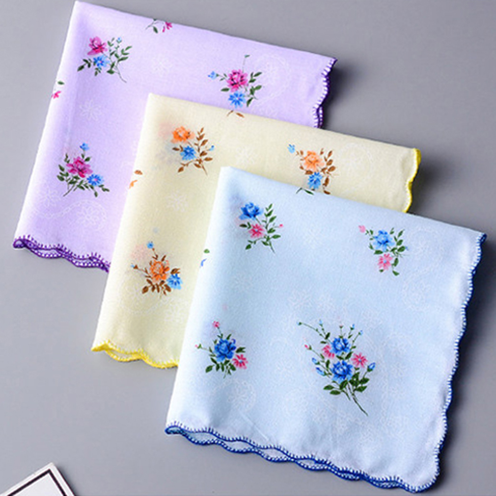 Pañuelo colorido de algodón para mujer, bufanda bordada con flores, pañuelo de bolsillo, Color aleatorio, venta al por mayor, 3-5 Uds./lote