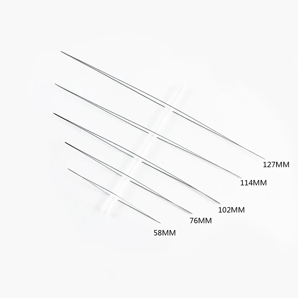 5PCS/lot Big Eye Curved Open Stainless Steel Beading Needles for beads pearls Threading String Cord Jewelry Making Tools Pins