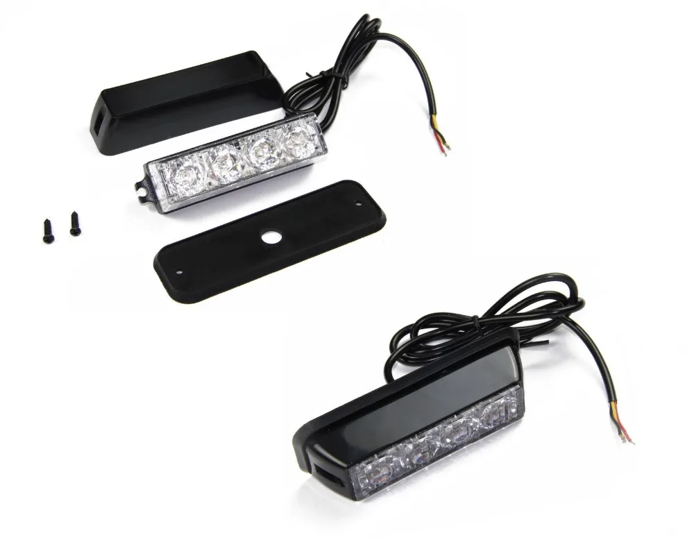 4 colors 4W 4LED Warning Grille Hazard Emergency Beacon Flash Strobe Signal Light caution light