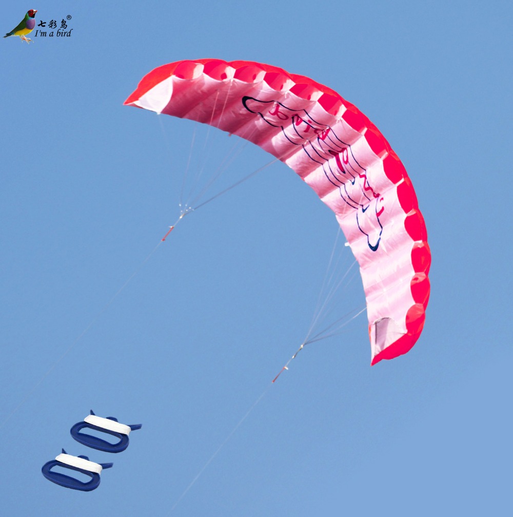 Outdoor Fun Sports Power Dual Line Stunt Parafoil Fallschirm Regenbogen Sport Stranddrachen für Anfänger