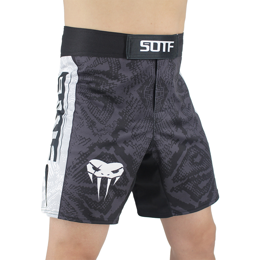 SOTF Snake Scale Fitness transpirable deportes feroz MMA pantalones cortos de boxeo Tiger Muay Thai mma pantalones cortos de lucha kickboxing boxeo