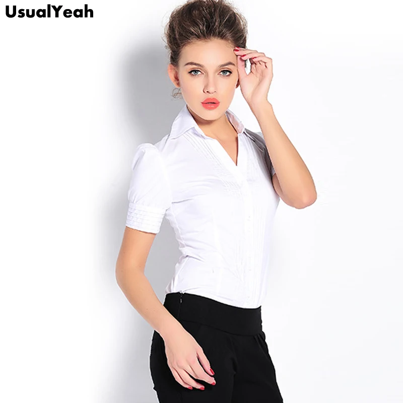 Xếp Ly Dressy Nữ Áo Kiểu Cổ V Màu Áo Bộ Áo Sơ Mi Mỏng Cao Cấp Màu Xanh Đen Nữ Áo Sơ Mi Công Sở