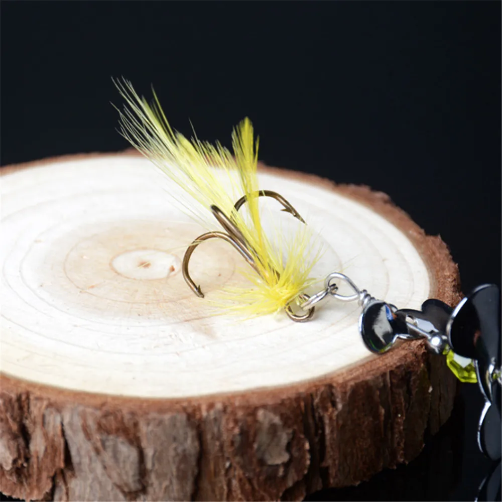 1 Chiếc Quay Spinner Kim Sa Lấp Lánh Mồi Câu Cá 10G/7 Cm Wobbler Mồi Với Lông Vũ Câu Cho Bass cá Hồi Cá Rô Pike