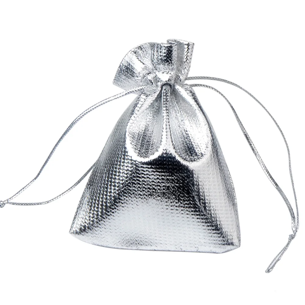 50 ชิ้น/ล็อต 7x9 9x12 10x15 ซม.ปรับเครื่องประดับบรรจุผ้ากระเป๋าสีทอง Drawstring งานแต่งงานกระเป๋าเก็บ