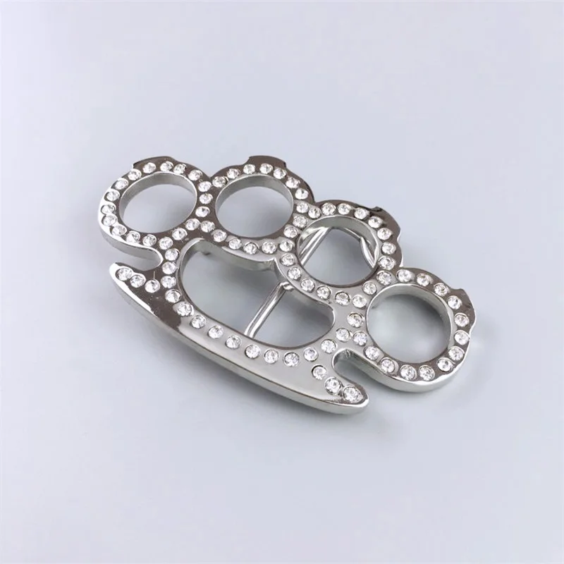 光沢のあるシルバー3DカットアウトラインストーンベルトバックルもBUCKLE-T030で在庫あり