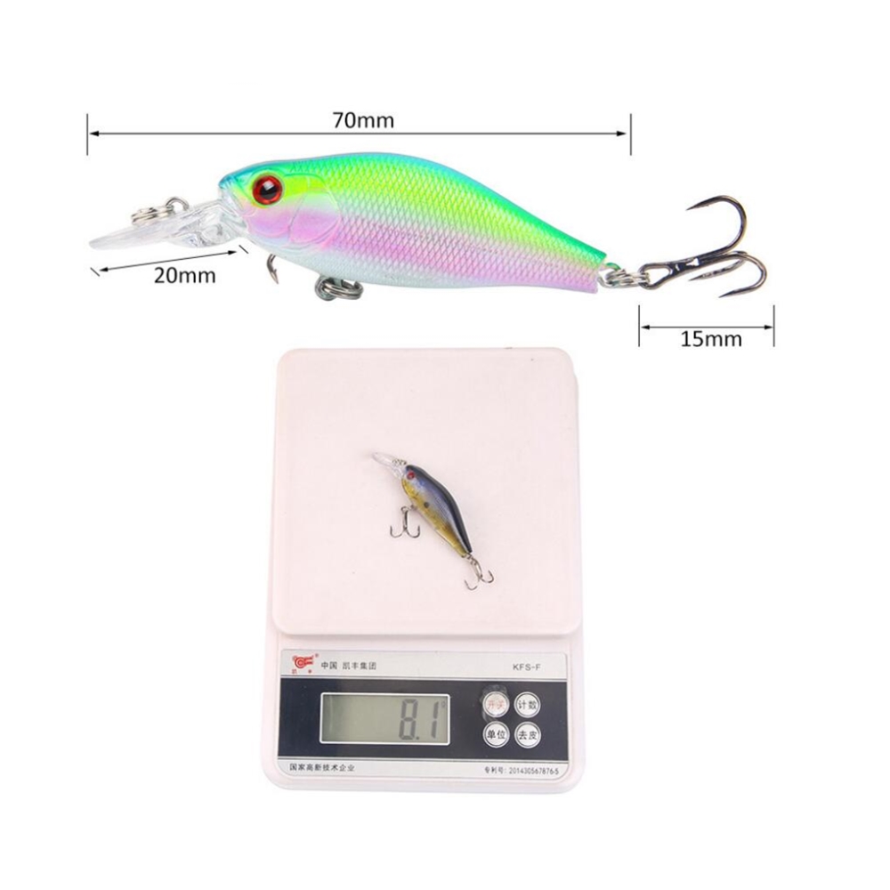 Señuelo de Pesca Minnow Wobblers, 7cm, 8,1g, Crankbait flotante, cebo duro de plástico Artificial, aparejos de Pesca de carpa, 1 Uds.