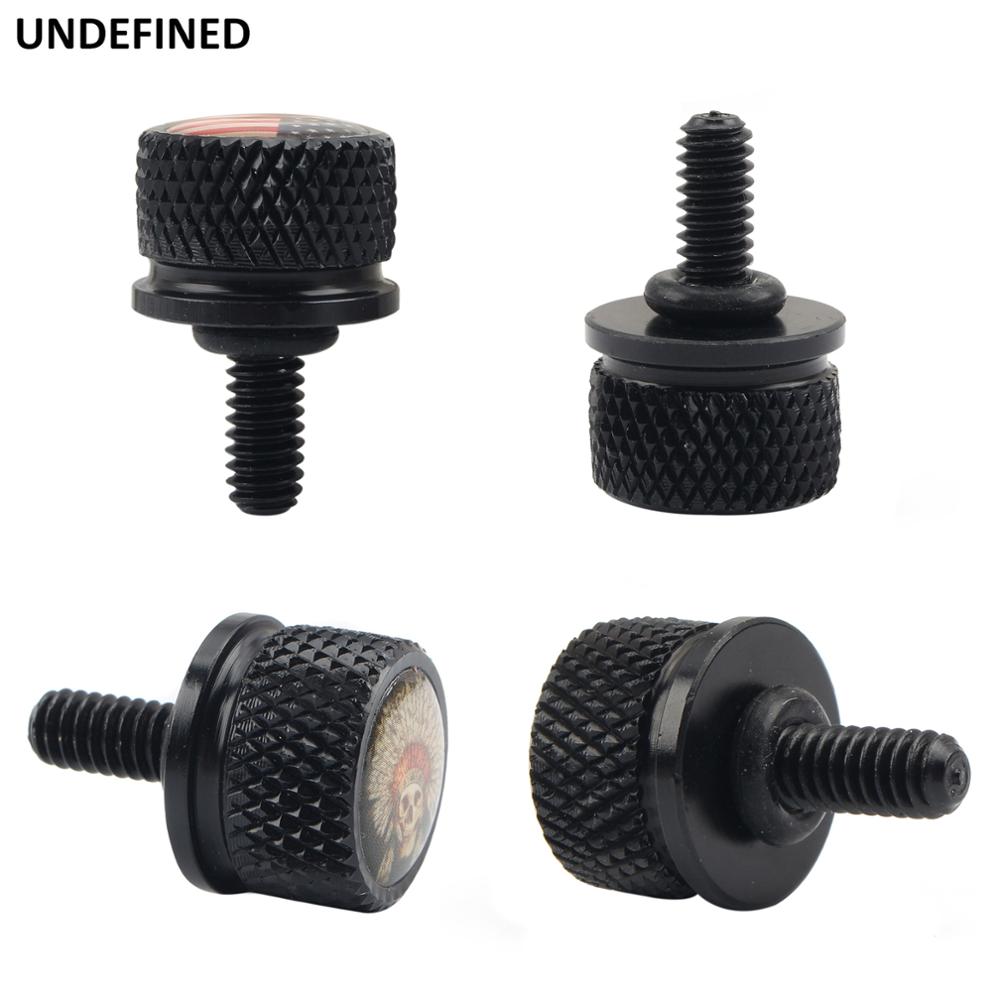 ハーレースポーツスターツーリングロードグライドソフテイルダイナファットボーイ 1996-2018 リアビレットオートバイシートボルトタブネジナットノブカバー