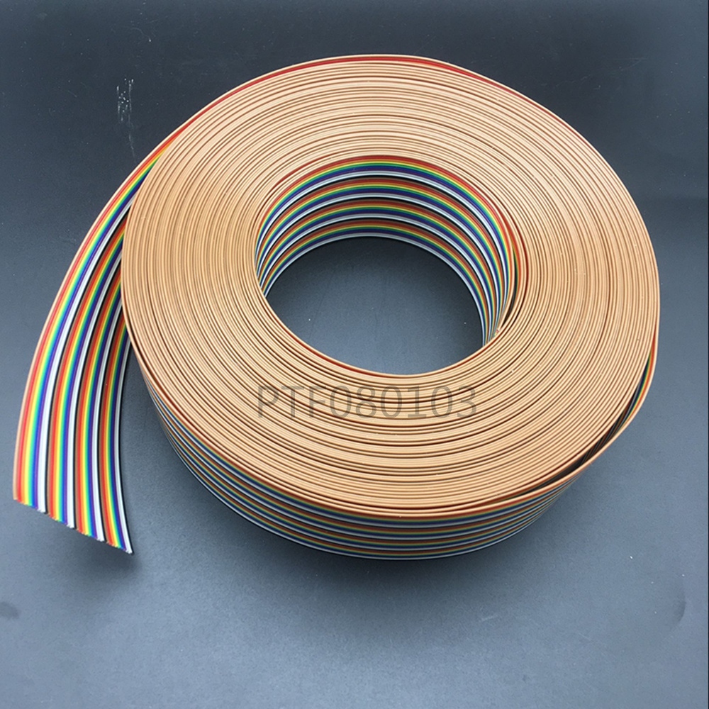 1M 2M 3M 4M 5M 10M 40pin Dupont Draht Flache Farbe Regenbogen Flachbandkabel Draht 1,17mm