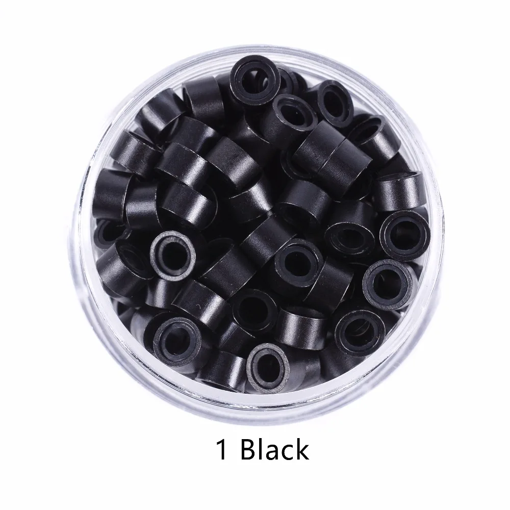 1000 Pcs 5,0mm * 3,0mm * 3,0mm Microring Con Vite, silikon Mikro Ringe/Perlen für Haar Extensions 9 Farben Optional