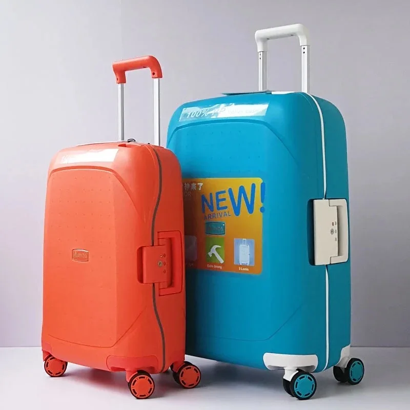 Spinner Mala De Viagem, bagagem de rolamento, Hardside Mala, Consignment Box, luxo Trolley Case, 100% PP, 20 "24" 28"