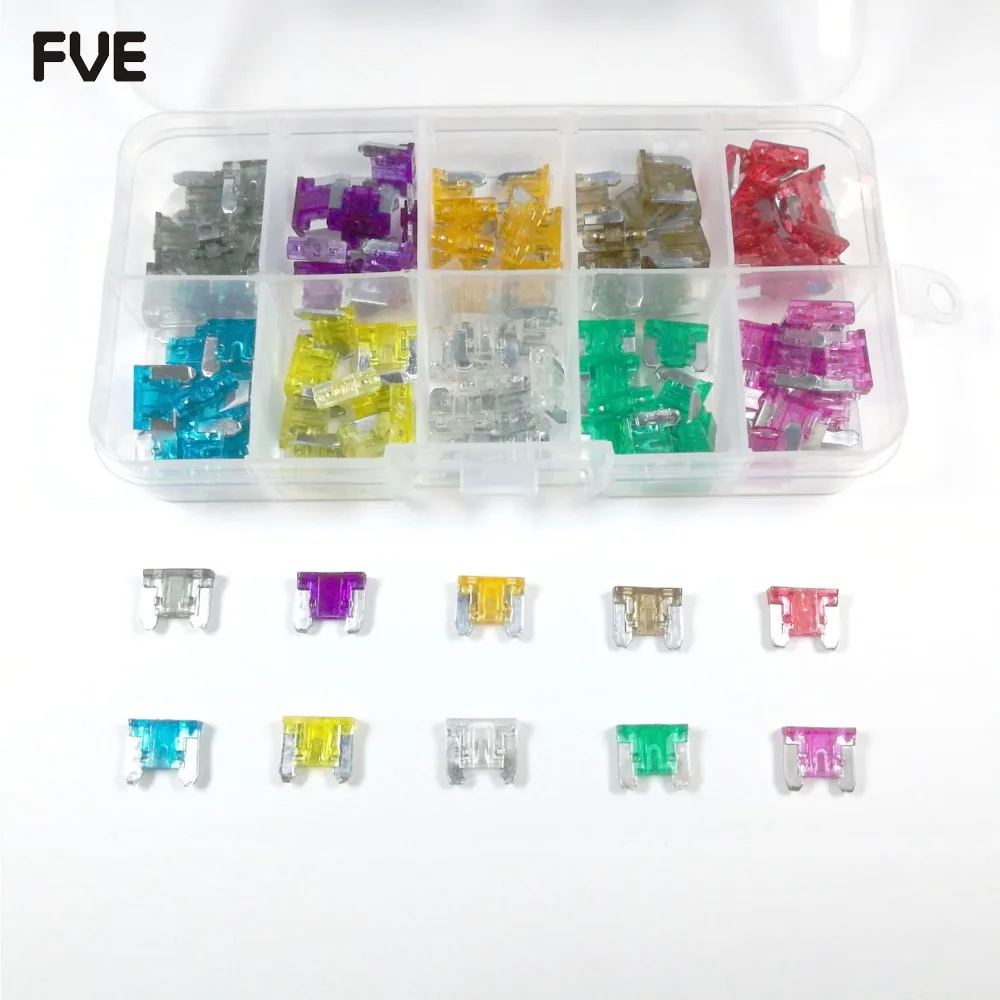 Mini small medium standard Micro2 low profile MINI Blade Fuse Automotive Fuses car fuse Kit APS ATR 2A to 35A+BoX