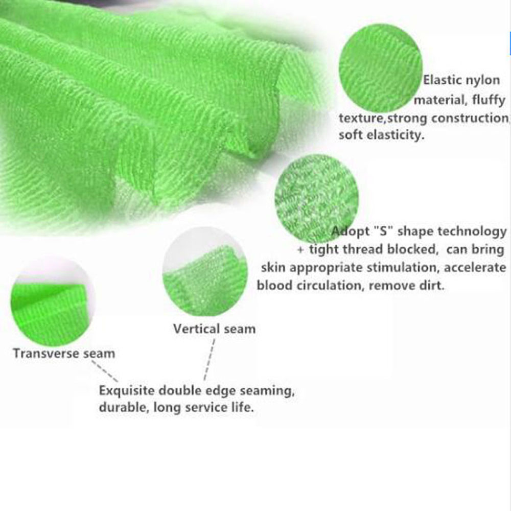 1pc 本体ナイロン洗浄布バスタオルメッシュボディ洗浄クリーン剥離パフスクラブ Bodys 治療お風呂シャワー製品