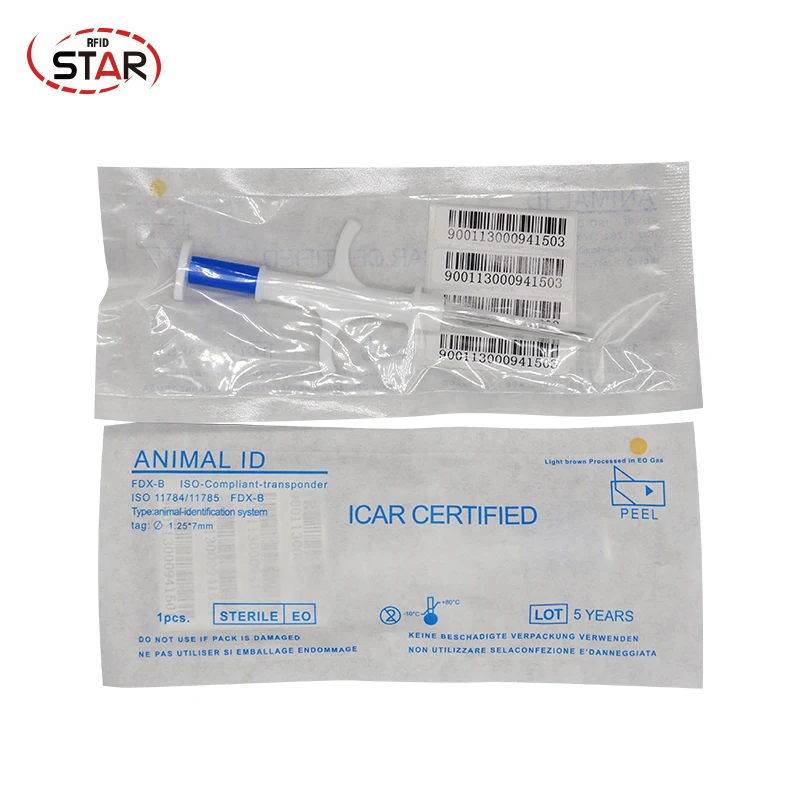 Микрочип RFID FDX-B, 1,25*7 мм, 20 шт.