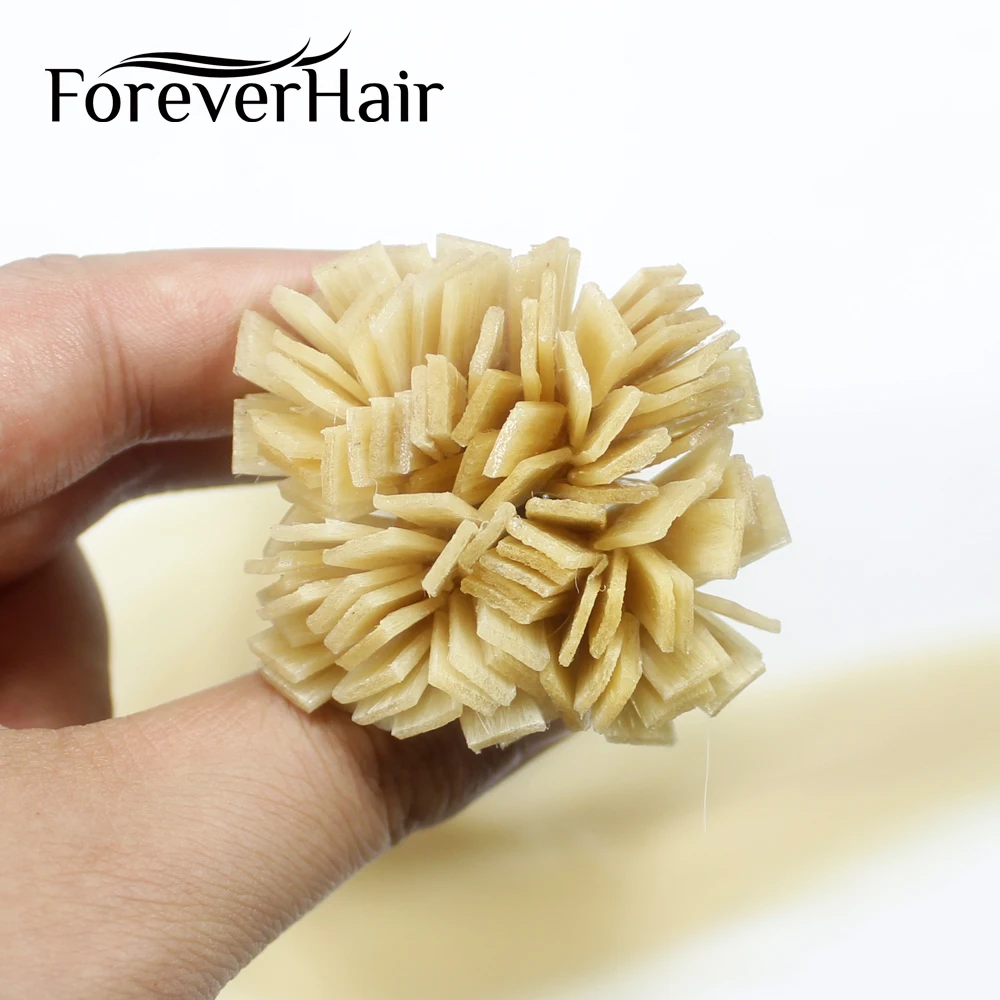 フォーエバーヘア 0.8 グラム/秒 16 "18" 20" 100% レミー人間事前結合フラットチップヘアエクステンションストレートカプセルケラチン融合毛 40 グラム/パック