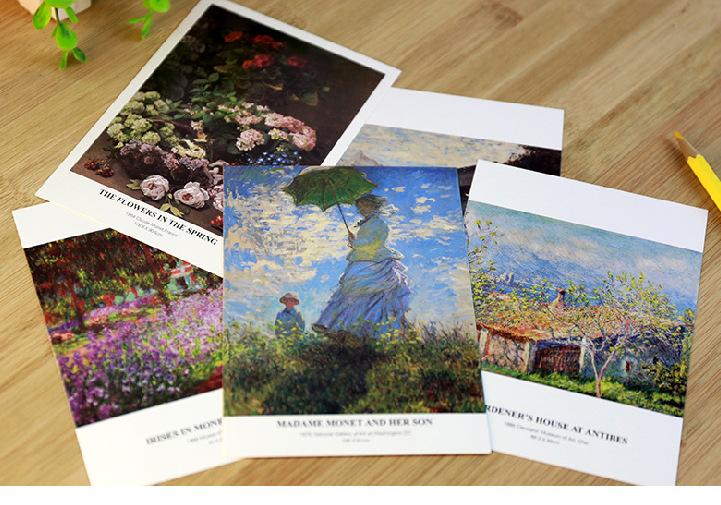 30 แผ่น/ล็อต Claude Monet ภาพวาดโปสการ์ด Vintage Monet Art ภาพวาดโปสการ์ด/การ์ดอวยพร/Wish Card/แฟชั่นของขวัญ