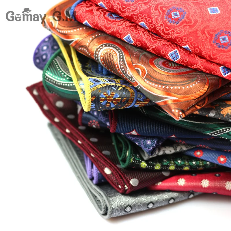 Mouchoirs à pois rayés pour hommes, mouchoirs carrés de poche en polyester, olympiques d'affaires formels, serviette de poitrine, cadeau populaire, marque classique, mode