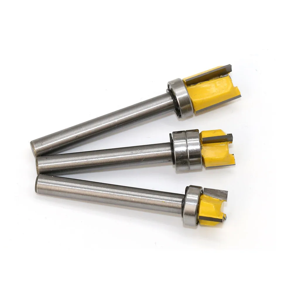 1 PC แบริ่ง Flush Trim Router บิตสําหรับไม้ 6mm Shank ตรงบิตทังสเตนเครื่องตัดไม้เครื่องมือ