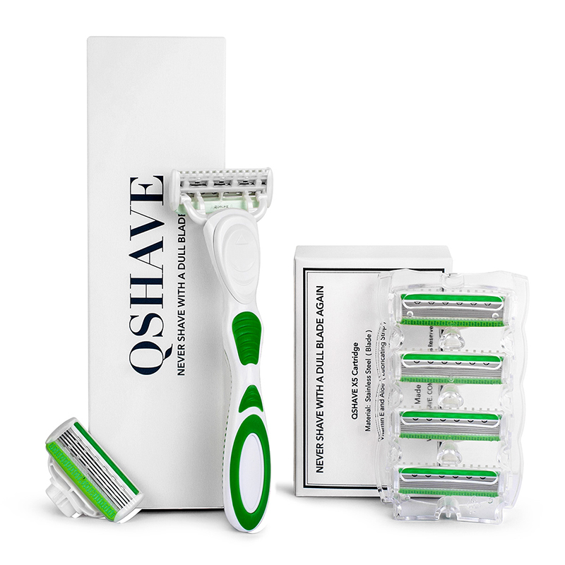 QShave Xanh Series 5 Lớp X5 Lưỡi Dao Nữ Bikini Chân Máy Tẩy Lông Kiêm Lễ Tình Nhân Tặng