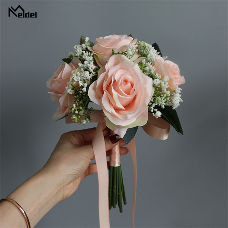 Meldel Hoa Tulip Cưới Hoa Cô Dâu Phù Dâu PU Nhân Tạo Hoa Tulip Trắng Vàng Nhà DIY Đảng Hứa Cưới Trang Trí