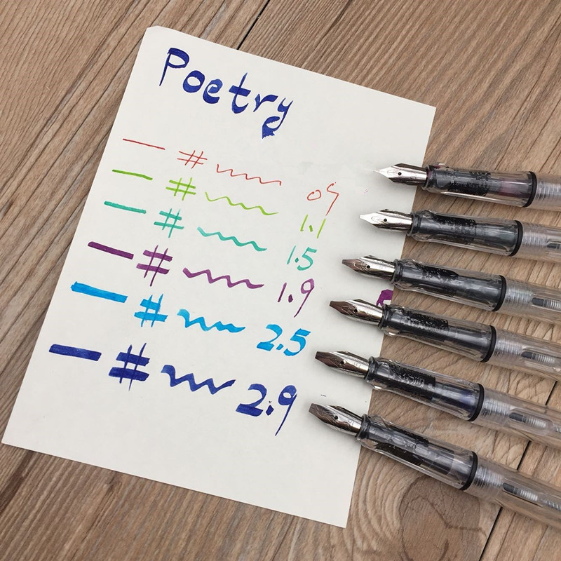 1pc Duckbill Gothic parallel Fountain Pen transparent white art Flat Tip School Student Office Gifts Stationery ink pens