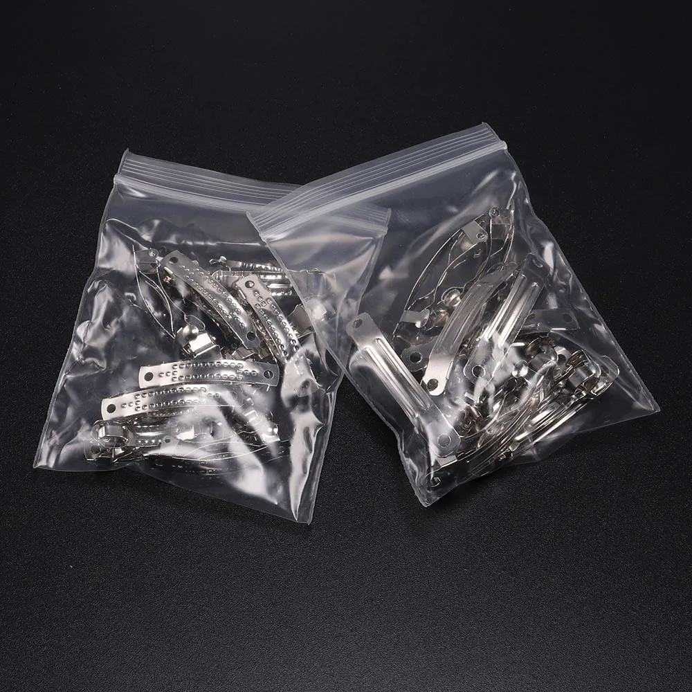 自動ヘアクリップ,空の幅設定,袋入りヘアピン,フレンチバレッタスタイル,ジュエリー作り用品,10個