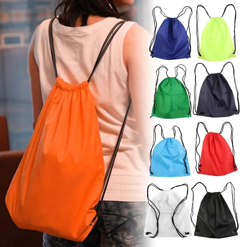 Bolsa de ginástica dobrável à prova d'água, mochila fitness com cordão, bolso, caminhadas, acampamento, praia, natação, homens, mulheres, bolsas esportivas