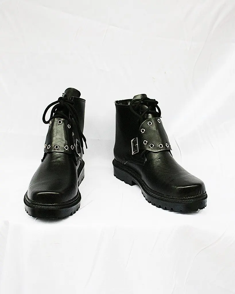 Cosplay FF8 Squall Leonhart Boot Cosplay Final Fantasy VIII Squall Leonhart Sepatu Hitam Buatan Khusus