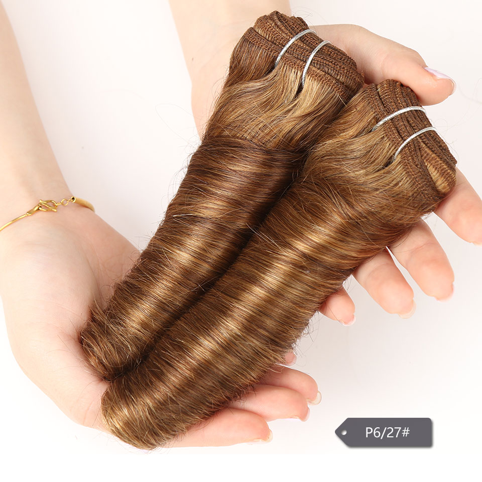 SLEEK Remy ผมธรรมชาติ Hollywood Loose WAVE บราซิลผมสานข้อเสนอ Ombre สีน้ำตาล P6/27 P4/27 จัดส่งฟรี