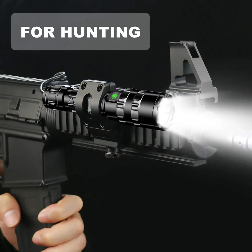 Professionelle LED-Taschenlampe mit hohem Lum für die Jagd, taktische Nacht-Scout-Lichter-Set, L2-Fischlicht, wiederaufladbare USB-wasserdichte Taschenlampe