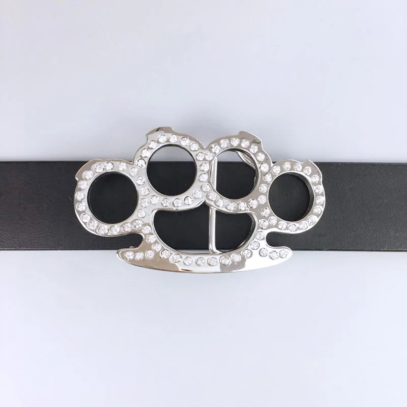 光沢のあるシルバー3DカットアウトラインストーンベルトバックルもBUCKLE-T030で在庫あり