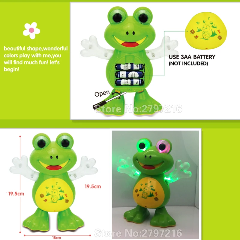 YIJUN Điện Tử Mới Nhảy Múa Ếch Pet Đồ Chơi Robot doll Đồ Chơi Ánh Sáng Âm Nhạc Phổ Đồ Chơi Tương Tác Đồ Chơi Trẻ Em Brithday Quà Tặng