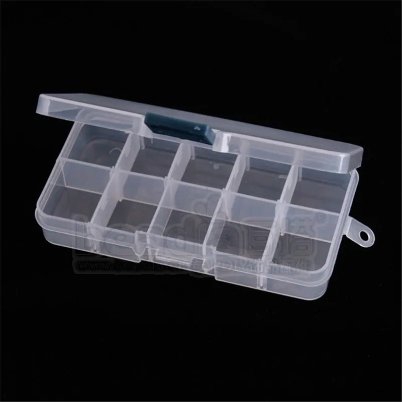 ใหม่ 3.3*15 ซม.พลาสติก 7 ช่องกล่องเก็บลูกปัดแหวนเครื่องประดับ Display Organizer