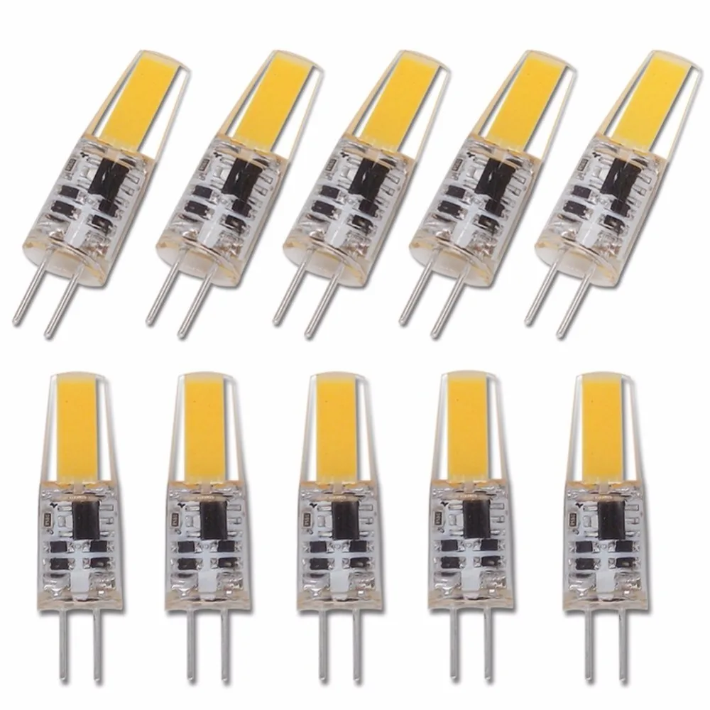Bộ 10 Đèn LED G4 Bóng Đèn AC DC Âm Trần 12V 220V 6W COB LED SMD Chiếu Sáng Thay Thế halogen Đèn Đèn Chùm