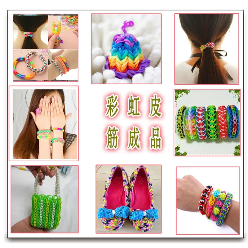 ของเล่น DIY ยางสร้อยข้อมือสําหรับเด็กหรือผมยาง Loom Bands เติมยาง band Make สร้อยข้อมือ DIY คริสต์มาส 2019 ของขวัญ