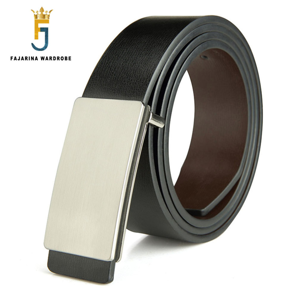 Marca FAJARINA, diseño de calidad para hombres, segunda capa, cuero genuino, cinturones de moda negros, cinturón vaquero para hombres, accesorios de ropa para hombres